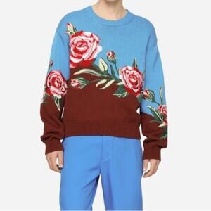 Dolce & Gabbana Eden Secret Garden Floral Sweater size S Handmade 3D Embroidery
